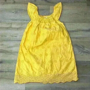 Peek…SGT.Fletcher 100% cotton yellow embroidered dress size Large(8)